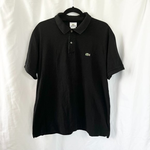 Lacoste LACOSTE short sleeve polo shirt size 3, men's size S cotton black type Vintage Second Hand